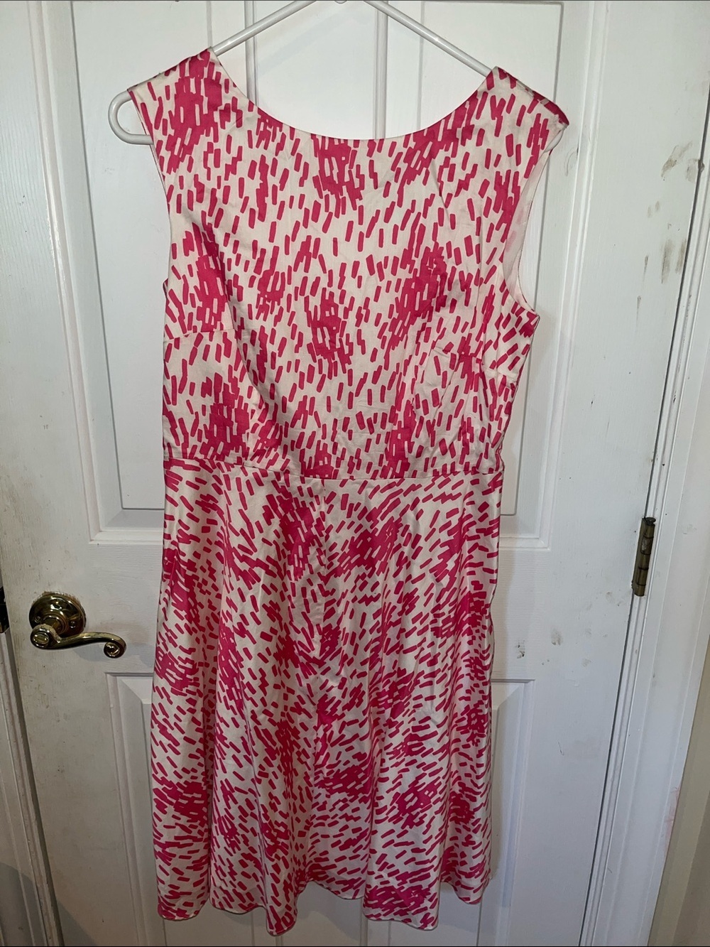 Boden Pink & White Fit and Flare Dress Women’s Size 6